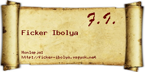 Ficker Ibolya névjegykártya