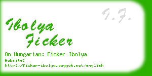 ibolya ficker business card